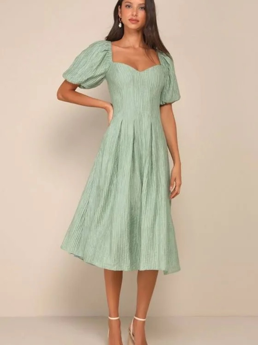 Lulus textured puff mini dress
